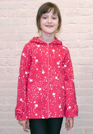 Состав:
Футер двунитка
Хлопок 100%
	Куртка на молнии с капюшоном.