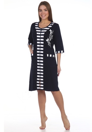 Состав:
Интерлок
Хлопок 100%
	Женский халат на молнии.