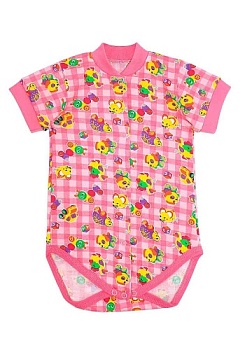 Состав:
Кулирка 
Хлопок 100%
	Боди с короткими рукавами на трех кнопочках снизу. Для удобства малыша в этом аксессуаре продуманы малейшие детали, а застежка по центру переда  делает эту одежду необычайно комфортной для переодевания ребенка. Яркая к