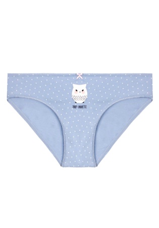 Состав:
Хлопок 95%
Эластан 5%
	Женские трусы из набивного полотна с кружевом. Украшен рисунком. 