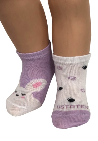 Состав
Хлопок – 90%
ПА – 5%
Эластан – 5%
     Набор носочков детский (2 пары) для девочек с принтом.