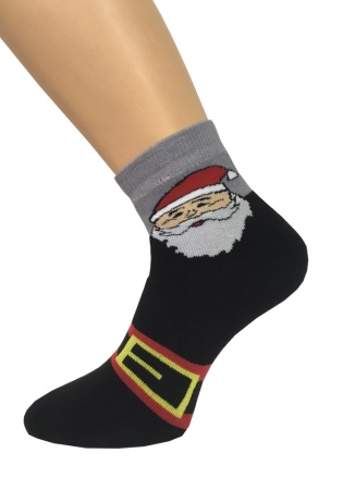 Состав:
Хлопок – 82%
ПА – 16%
Эластан – 2%
	Носки зимние с внутренним плюшем и новогодним рисунком.