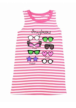 Состав:
Кулирка
Хлопок 100%
	Детское платье без рукавов с принтом 