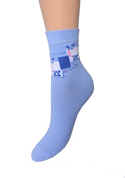 Состав:
Хлопок 80%
Полиамид 14%
Эластан 6%
	Носки классические гладкие с двойным бортом и цветным рисунком на паголенке.