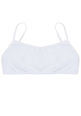 Состав:
Хлопок 95%
Эластан 5%
	Детское бюстье для девочки на тонких бретельках.