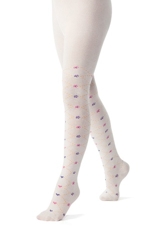 Состав:
Хлопок 76%, 
Полиамид 21%, 
Эластан 3%
	Симпатичные колготки с компьютерным рисунком из высокоэластичной пряжи, отличного качества, сохраняют форму и внешний вид.