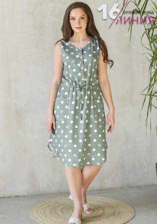 Оптима 1696-К Горох платье женское-4