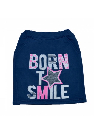 Состав:
Футер петля
	Модная юбка с карманами, мягкая ткань без начеса с большой яркой блестящей звездочкой.  Комфортная ткань футер петля для ежедневной носки круглый год.