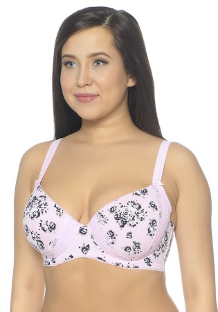 Состав:
Эластичное полотно
ПА 85%,
ПУ 15%
Кружево
ПА 90%,
ПУ 10%
	Бюстгальтер T-Shirt с формованной чашкой без Push-Up для всех размеров. Детали бюстгальтера выполнены из эластичного принтованного полотна, декорированы эластичной лентой с фесто