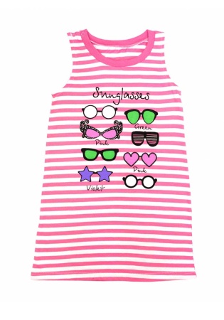 Состав:
Кулирка
Хлопок 100%
	Детское платье без рукавов с принтом 