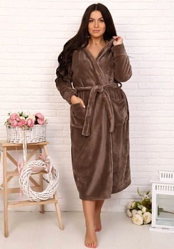 Состав:
Велсофт
Хлопок 100%
     Женский мягкий халат с капюшоном, из ткани 