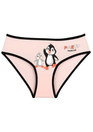 Состав:
Хлопок 95%
Эластан 5%
	Детские однотонные трусы- слипы для девочки, украшены рисунком. 