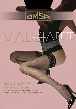 Состав:
Полиамид 83%
Эластан 17%
	Чулки в мелкую сеточку, на кружевной, силиконовой резинке на шириной 8 с. и невидимым носком. 