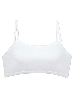 Состав:
Хлопок 95%
Эластан 5%
	Детское бюстье для девочки на тонких бретелях. 