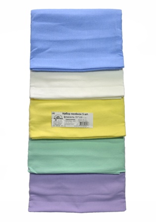 Состав:
Фланель
Хлопок 100%
	Набор пелёнок (5 штук). Цена указана за 1 штуку.
