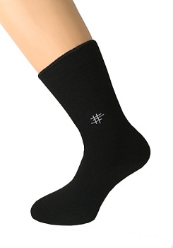 Состав: 
Шерсть 28%
ПАН 58%
Полиамид 9%
Эластан 5%
	Мужские плюшевые носки для проблемных ног.