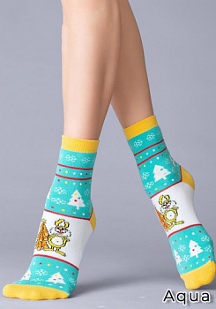 Состав:
Хлопок 80%
Полиамид 15%
Эластан 5%
   Новогодние женские носки из хлопка с ярким рисунком 