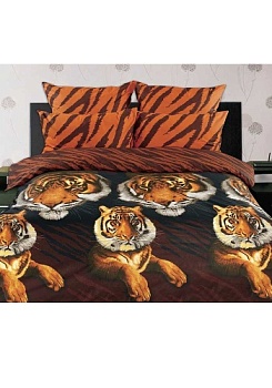Ткань: Бязь
Состав: Хопок 100%
   Комплект постельного белья «Бенгальский тигр» коллекции 
